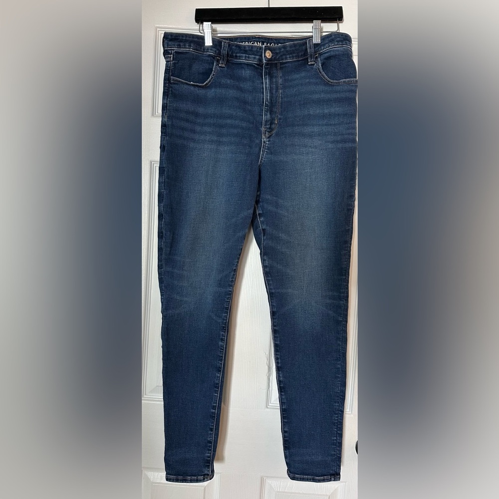 American Eagle Outfitters dark blue, super high-rise jegging Size 16L